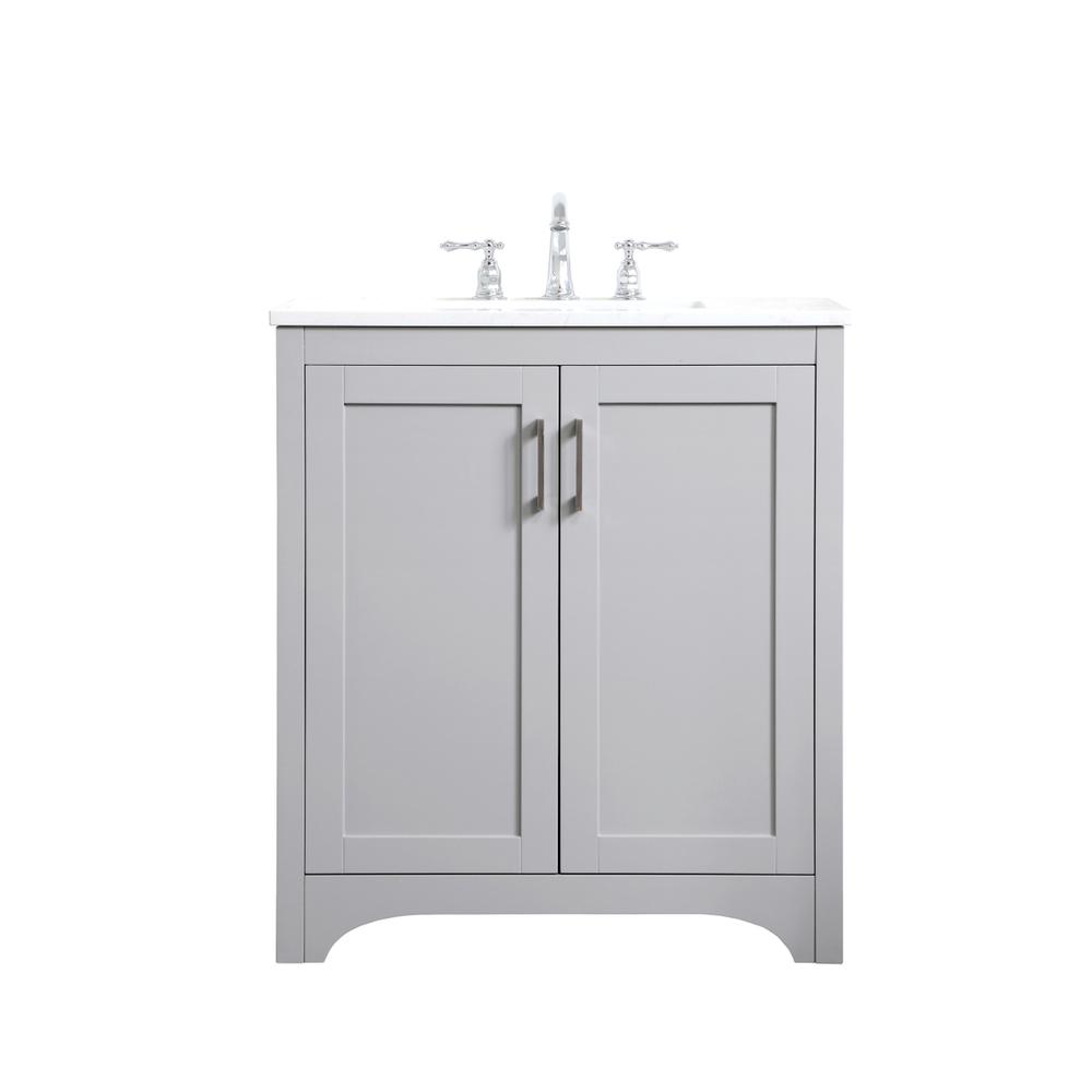 30 inch Single Bathroom Vanity in Grey. Picture 1