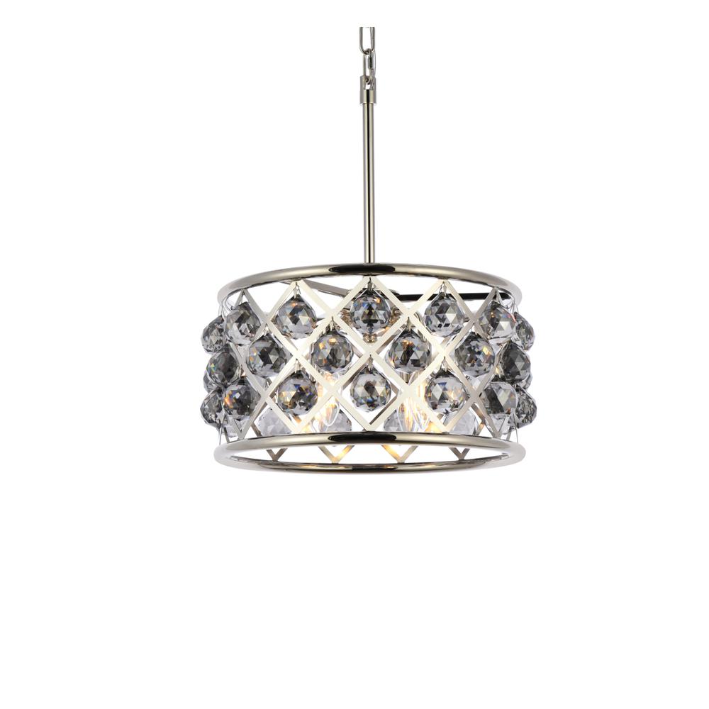 Madison 4 light polished Nickel Pendant Silver Shade (Grey) Royal Cut Crystal. Picture 2