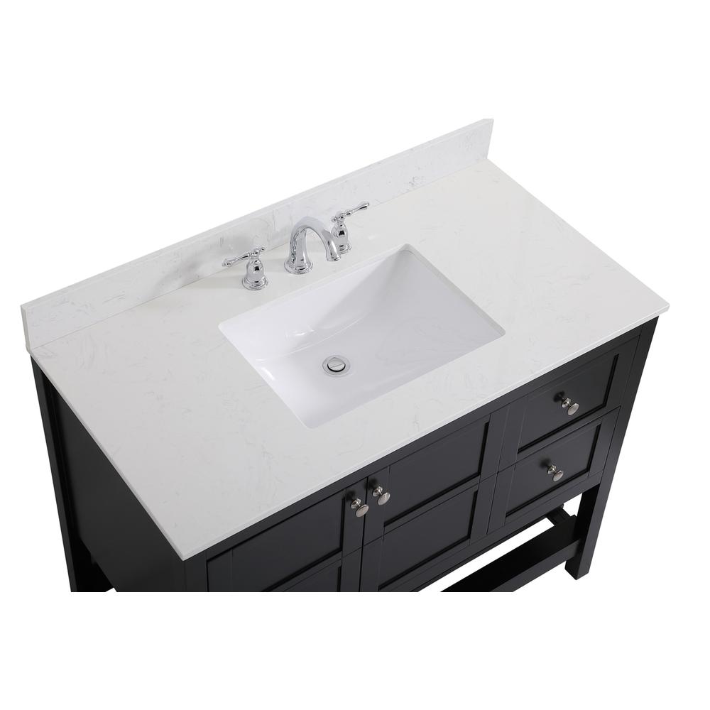 42 inch Single Bathroom Vanity in Black with Backsplash. Picture 10