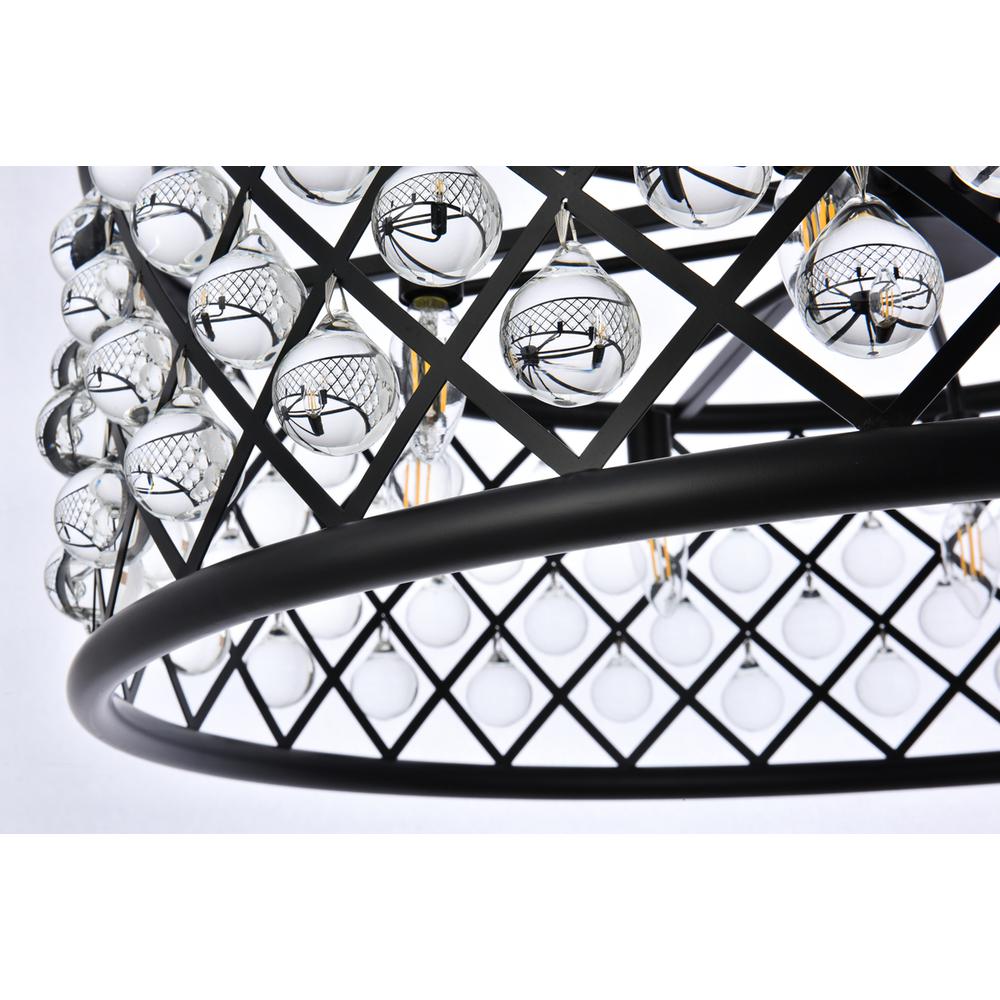 Madison 8 light Matte Black Chandelier Clear Royal Cut Crystal. Picture 3