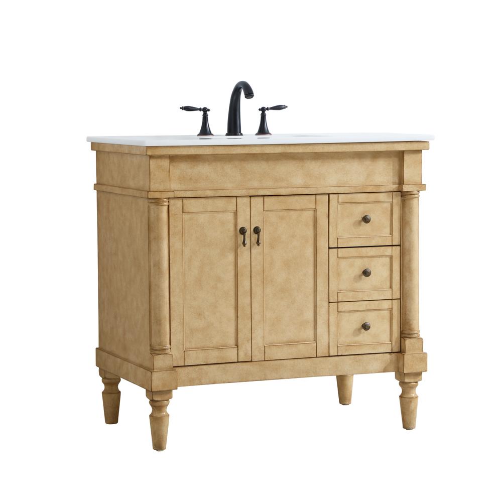 36 inch Single Bathroom vanity in Antique Beige. Picture 7