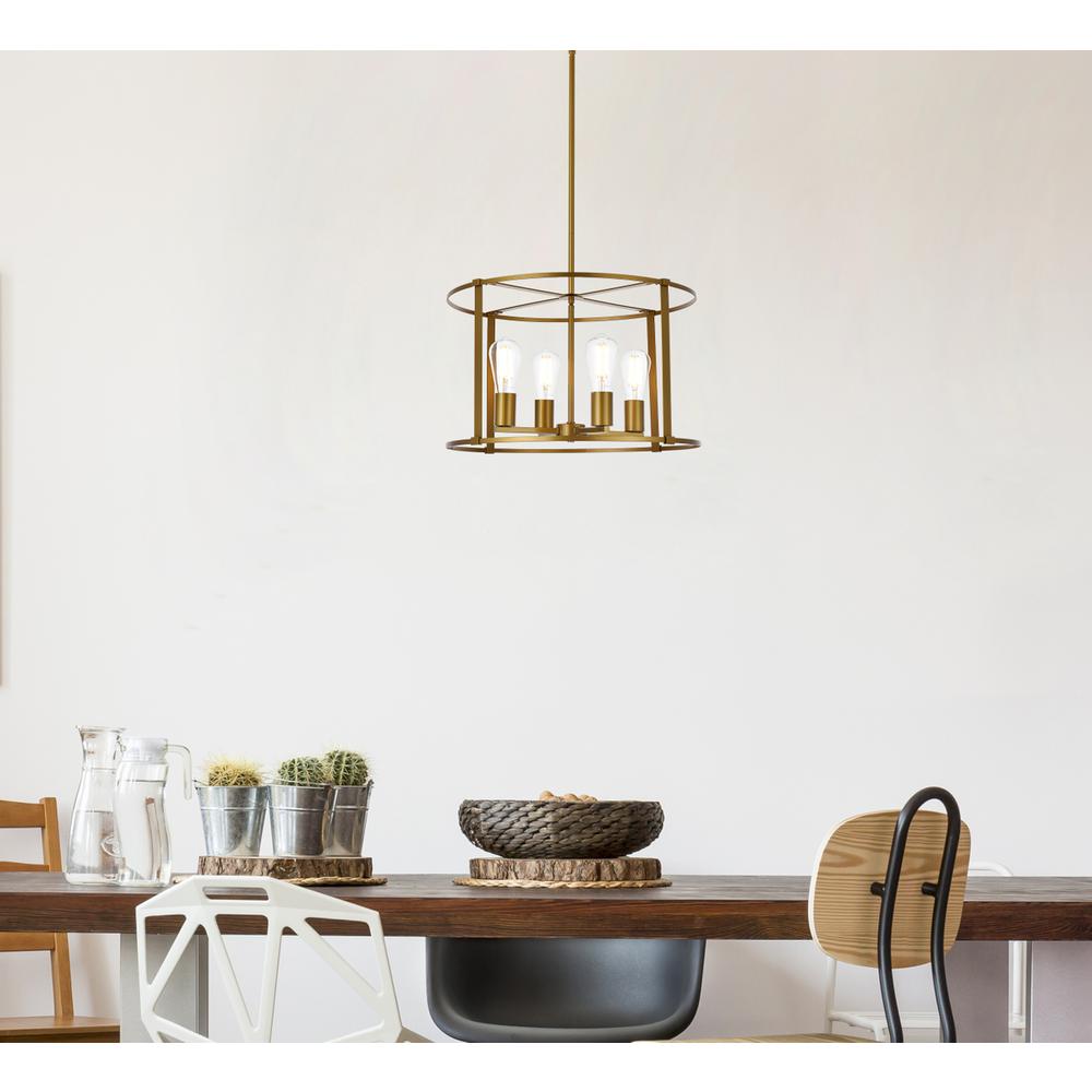 Agnys 4 lights pendant in brass. Picture 7