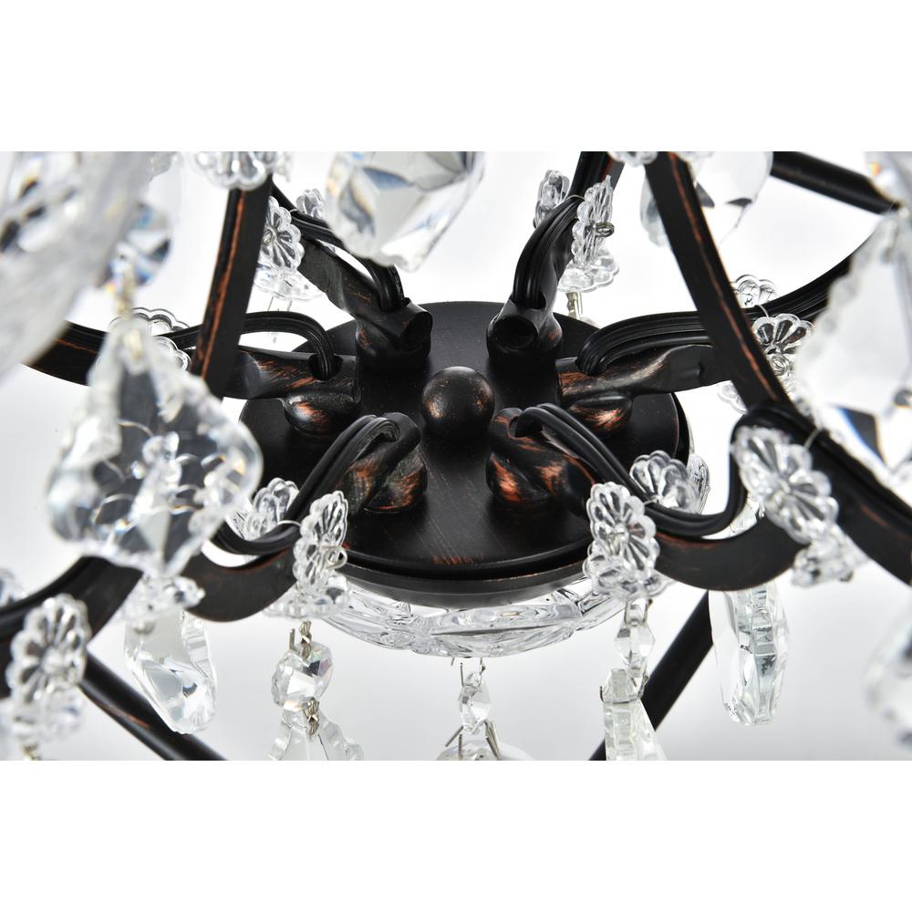 Geneva 6 light Dark Bronze Chandelier Clear Royal Cut crystal. Picture 5