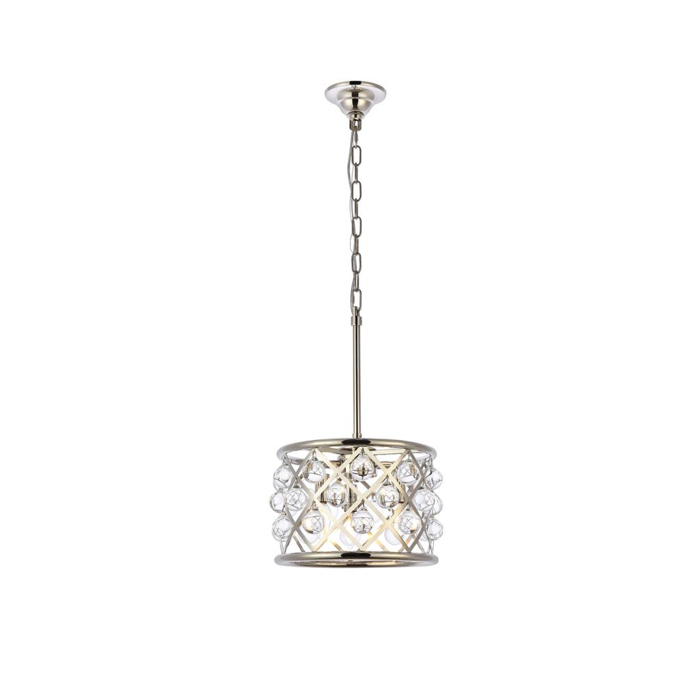 Madison 3 light polished Nickel Pendant Clear Royal Cut Crystal. Picture 1