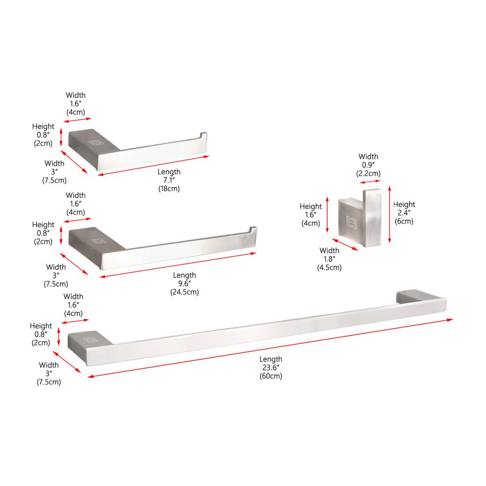 Sofia 4-Piece Bathroom Hardware Set in Brushed Nickel. Picture 14
