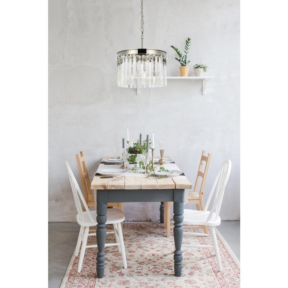 Sydney 3 light polished nickel Pendant Clear Royal Cut Crystal. Picture 7