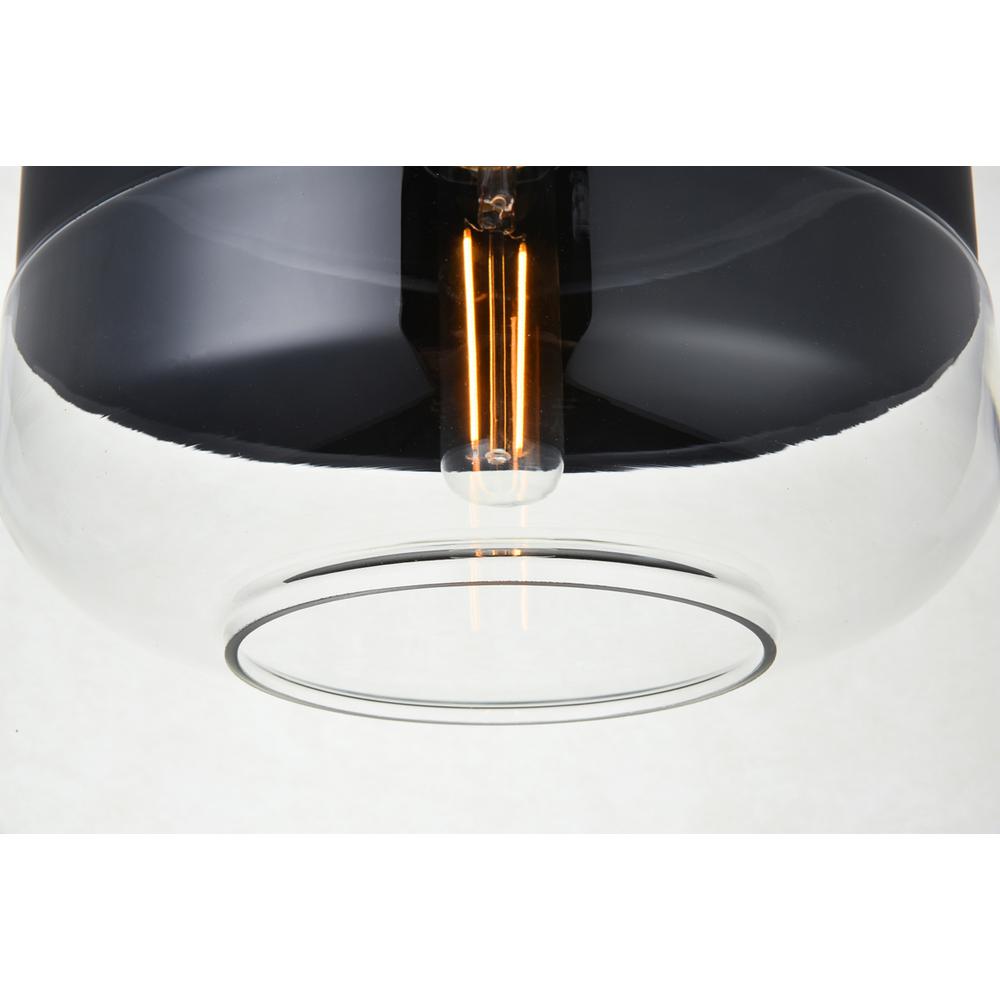 Ashwell 1 Light Black Pendant With Clear Glass. Picture 3