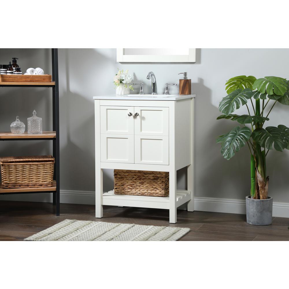 24 inch Single bathroom vanity in white. Picture 2
