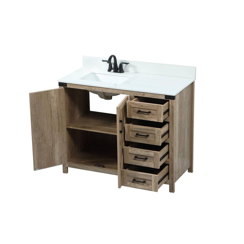 42 inch Single bathroom vanity in natural oak with backsplash. Picture 9