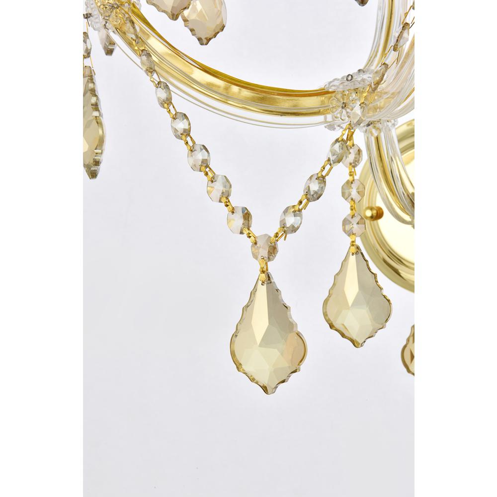 Maria Theresa 5 light Gold Wall Sconce Golden Teak (Smoky) Royal Cut Crystal. Picture 5