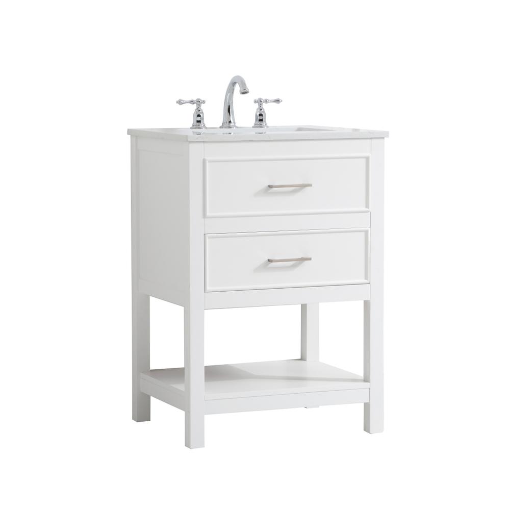 24 inch Single Bathroom Vanity in White. Picture 6