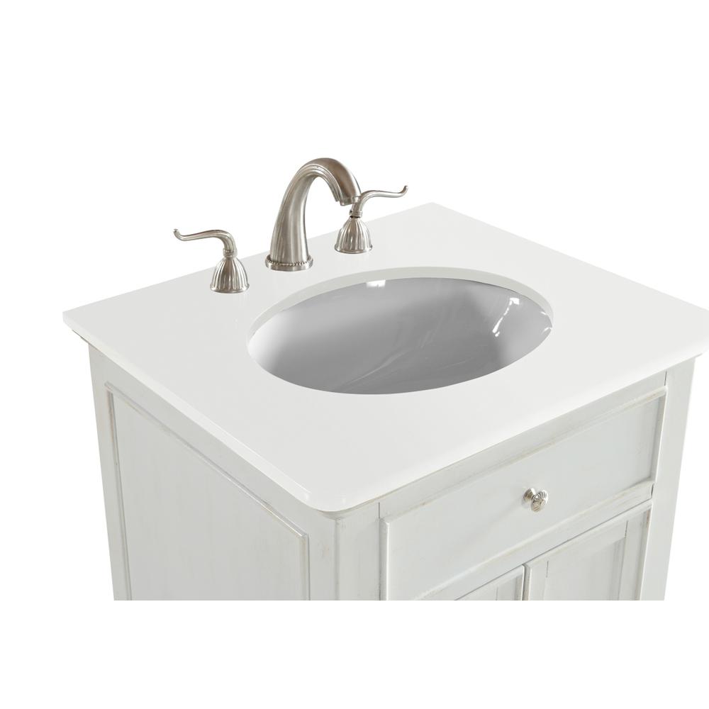24 inch Single Bathroom vanity in Antique White. Picture 3