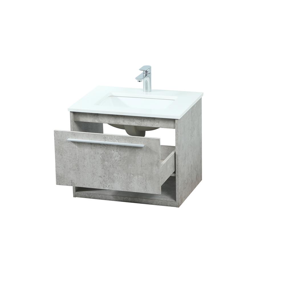 24 inch Single bathroom vanity in concrete grey. Picture 9