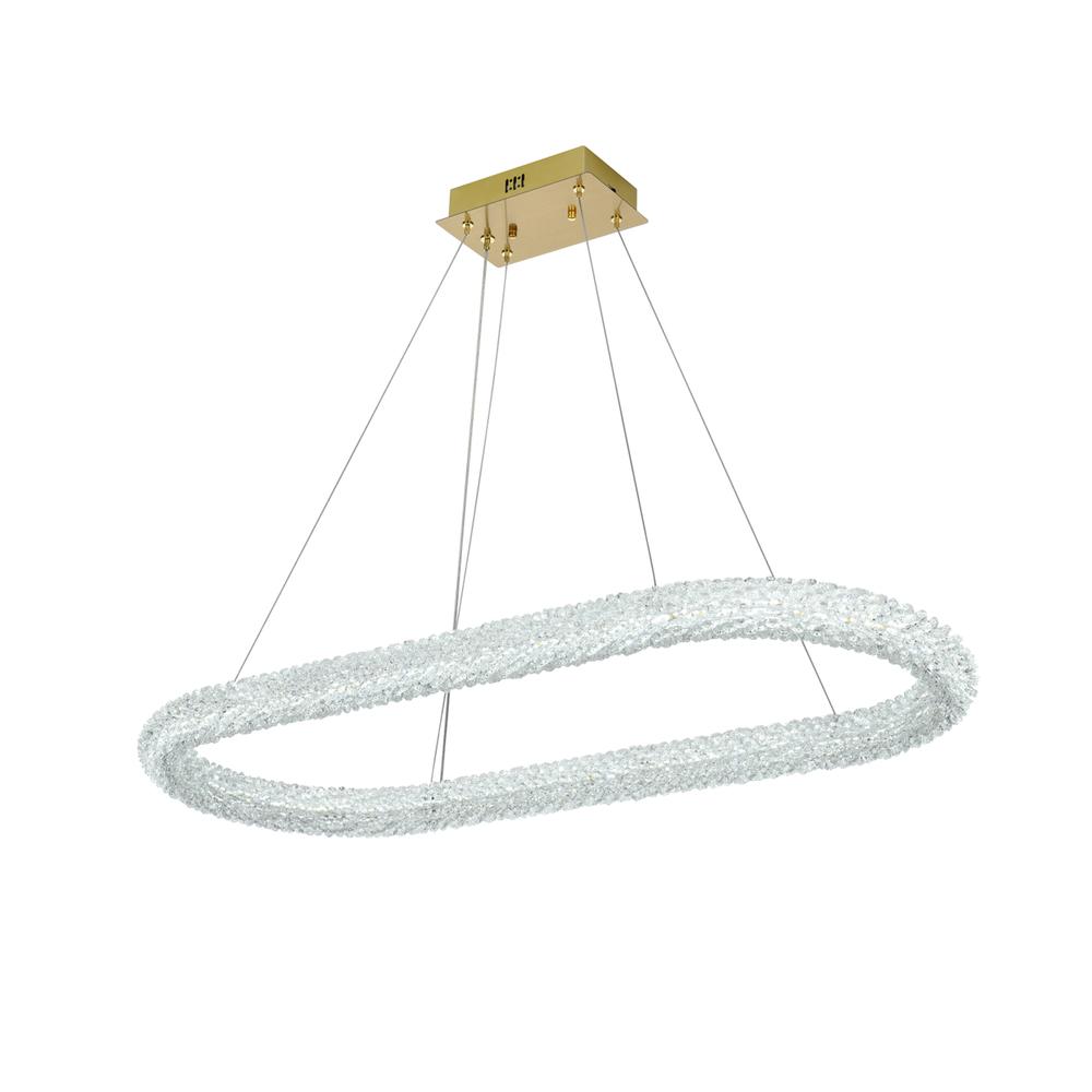 Bowen 42 inch Adjustable LED Chandelier in Satin Gold. Picture 3