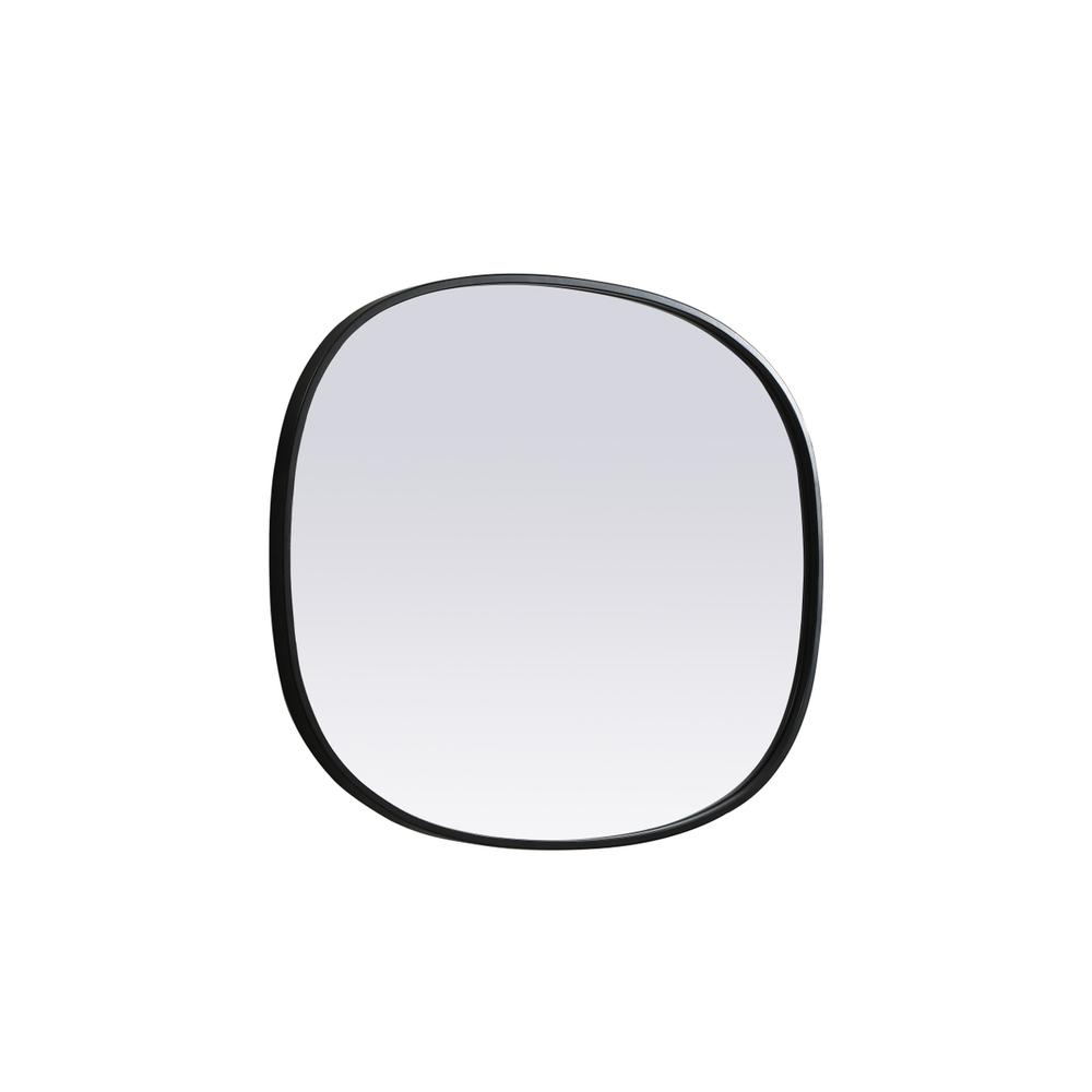 Metal Frame Oval Mirror 24x30 Inch in Black. Picture 9