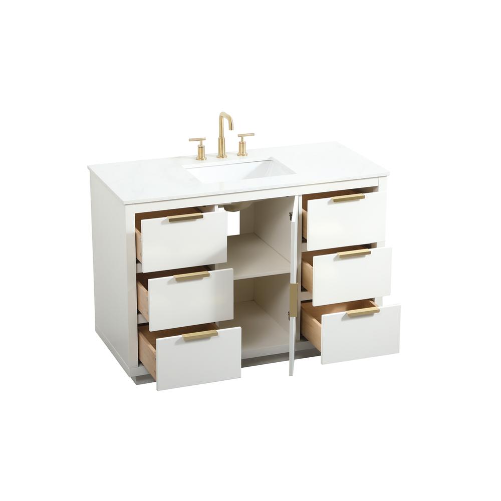 48 inch Single bathroom vanity in white. Picture 9