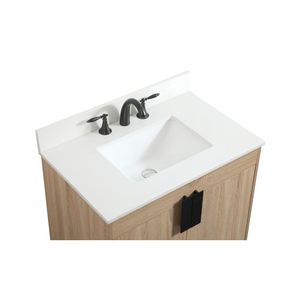 30 inch Single bathroom vanity in mango wood with backsplash. Picture 10