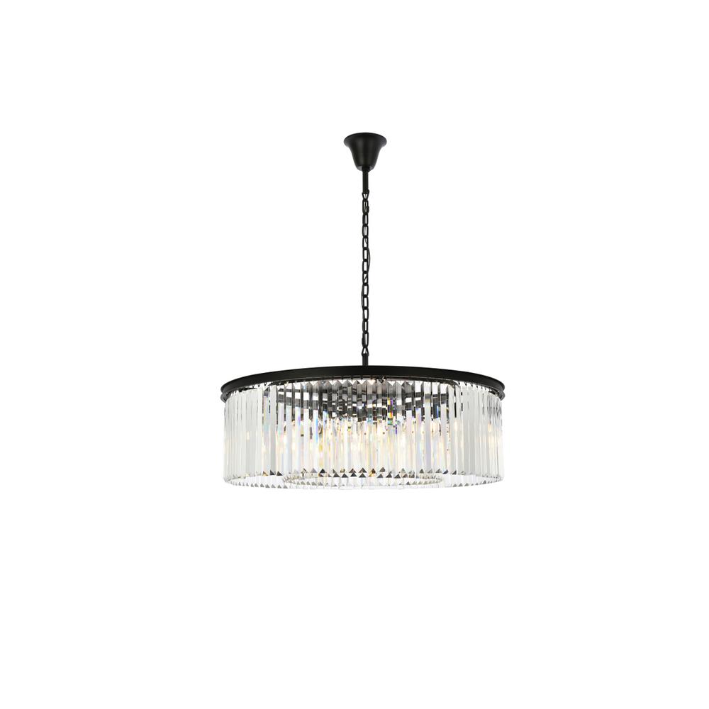 Sydney 10 light Matte Black Chandelier Clear Royal Cut Crystal. Picture 1