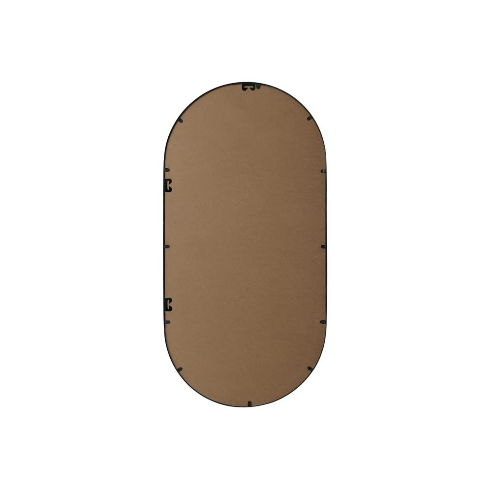 Metal Frame Oval Mirror 24x48 Inch in Black. Picture 10