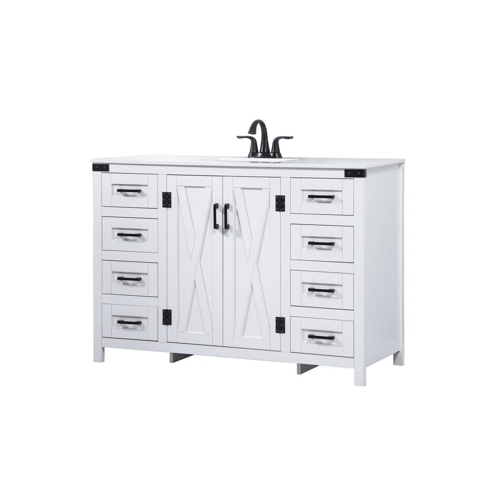 48 inch Single bathroom vanity in white. Picture 7