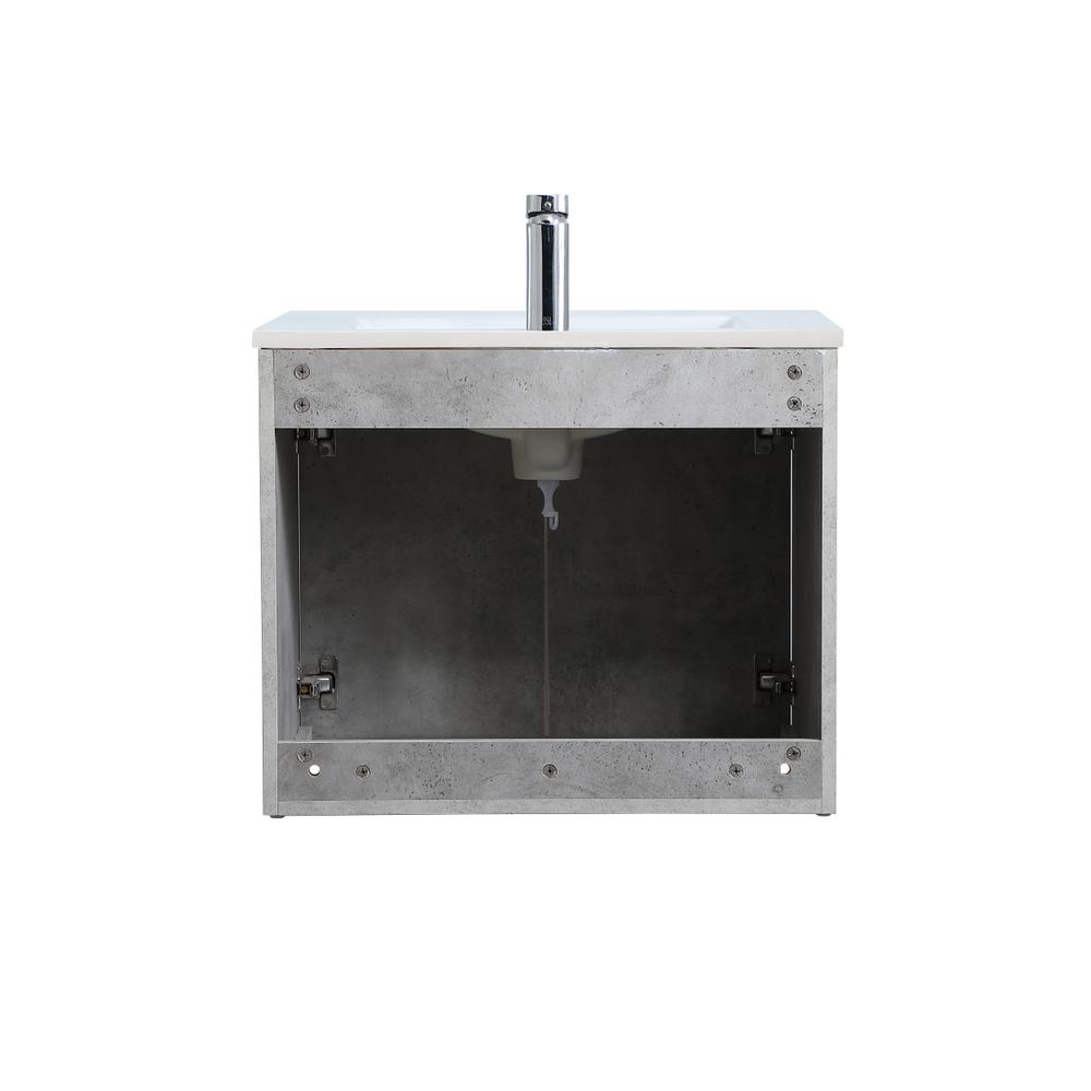 24 inch  Single Bathroom Floating Vanity in Concrete Grey. Picture 12