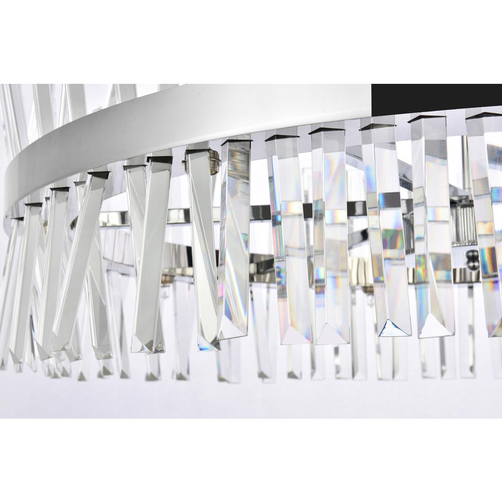 Serephina 36 inch crystal round chandelier light in chrome. Picture 5