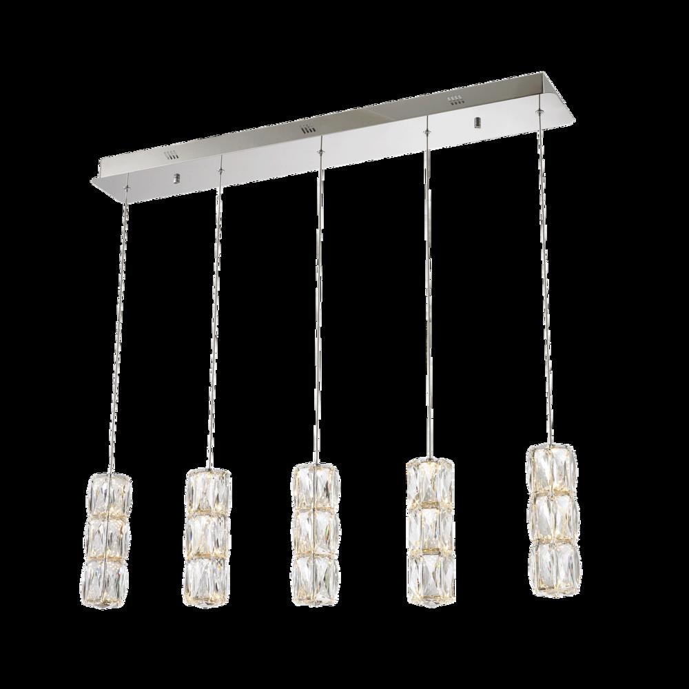 Polaris LED light Chrome Pendant Clear Elegant Cut Crystal. Picture 1