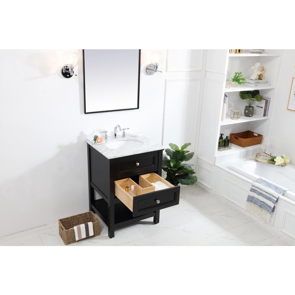 24 in. Single bathroom vanity set in Black. Picture 5