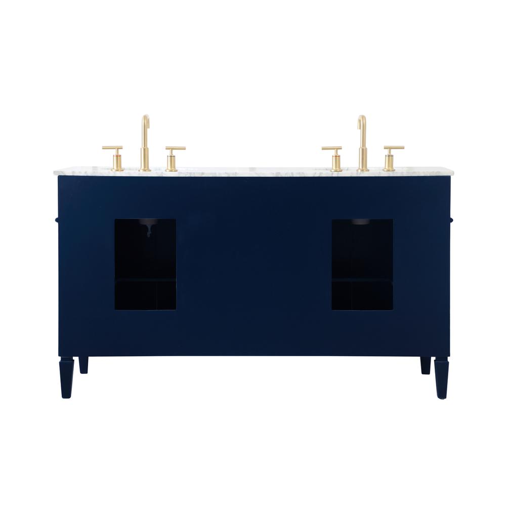 60 inch double bathroom vanity in blue. Picture 13