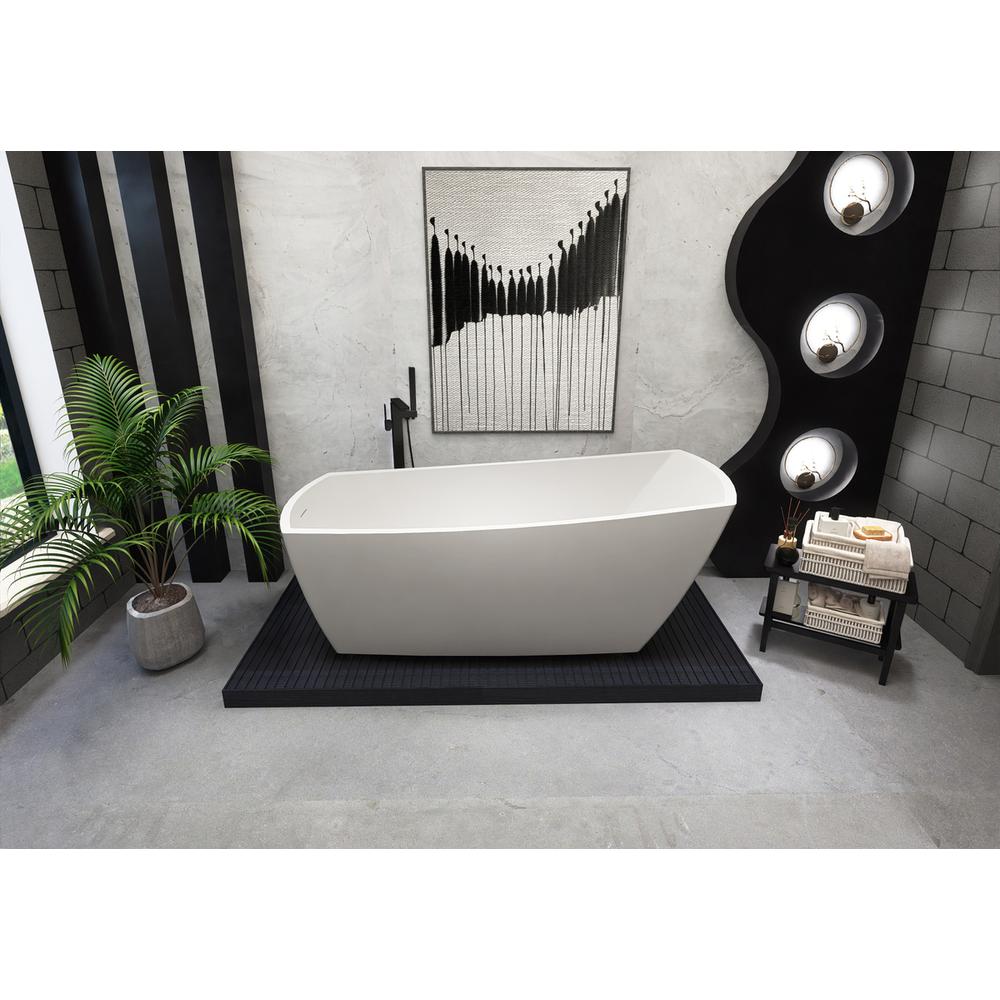 72 inch soaking single slipper rectangular bathtub in glossy white. Picture 14