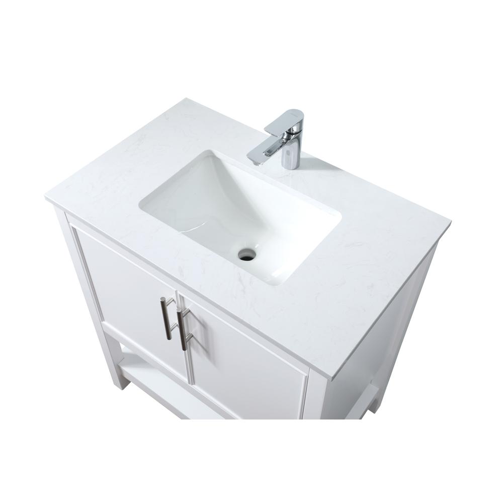 30 Inch SIngle Bathroom Vanity In White. Picture 10
