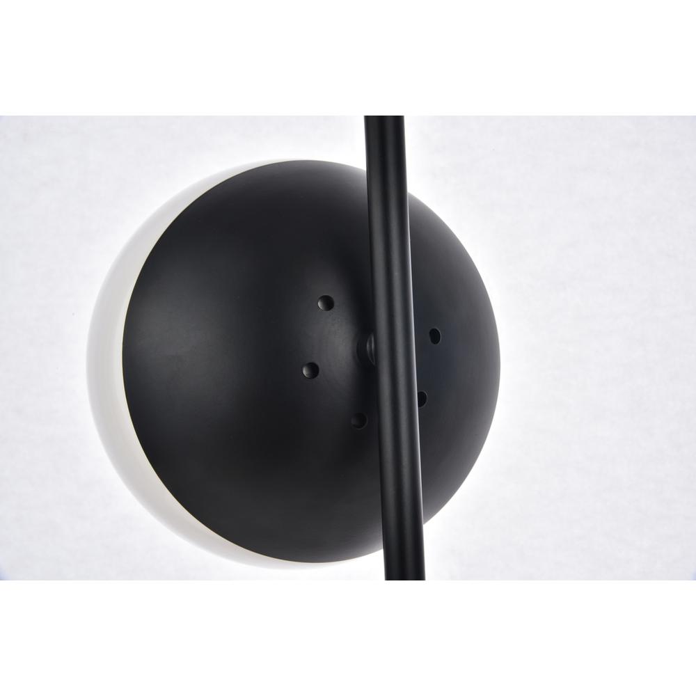 Eclipse 1 Light Black Table Lamp With Frosted White Glass. Picture 4