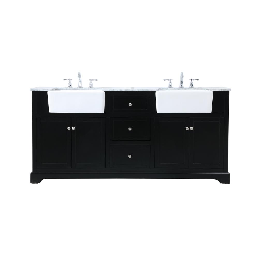 72 inch double bathroom vanity in black. Picture 1