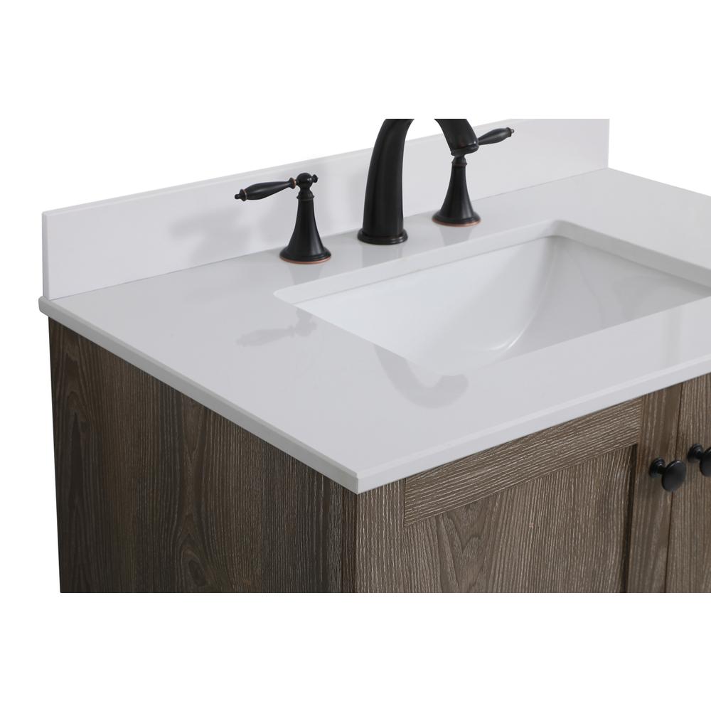 30 inch Single Bathroom Vanity in Weathered oak with Backsplash. Picture 11