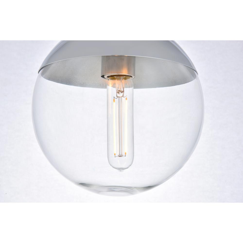 Eclipse 1 Light Chrome Flush Mount With Clear Glass. Picture 3