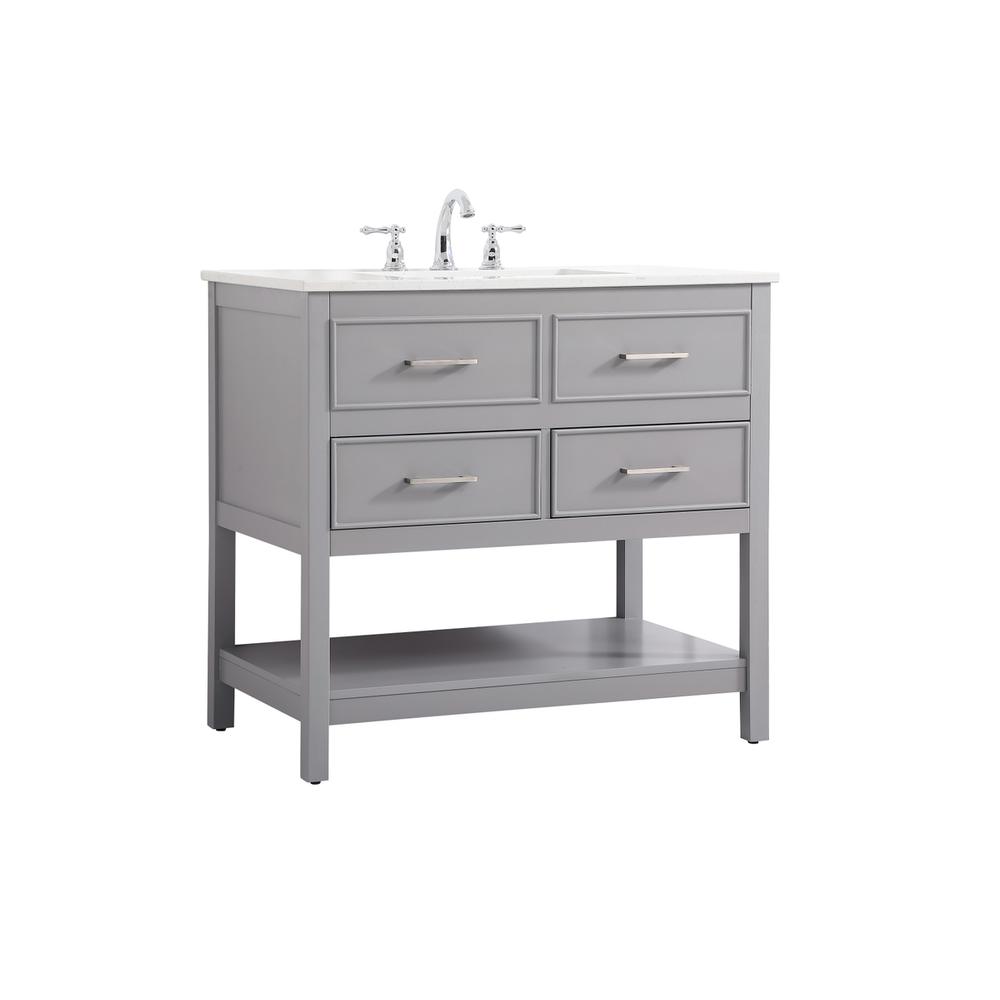 36 inch Single bathroom vanity in gray. Picture 7