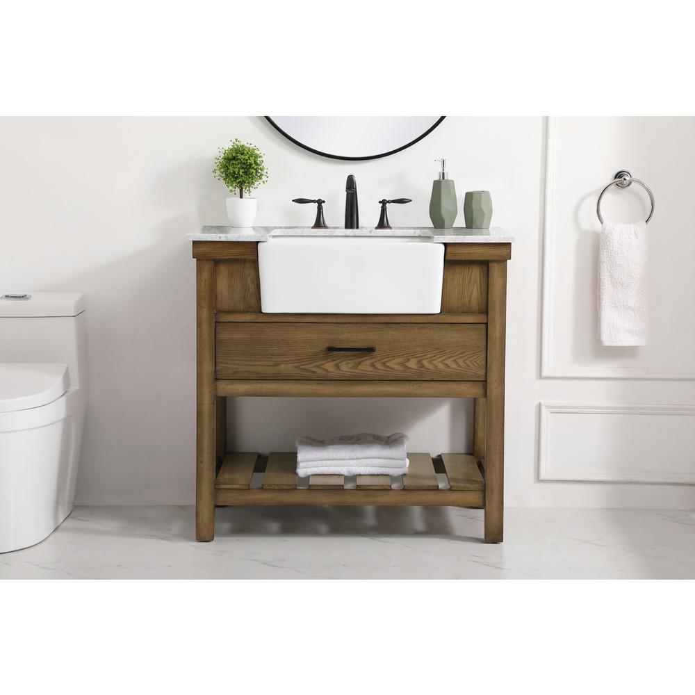36 inch Single bathroom vanity in driftwood. Picture 14