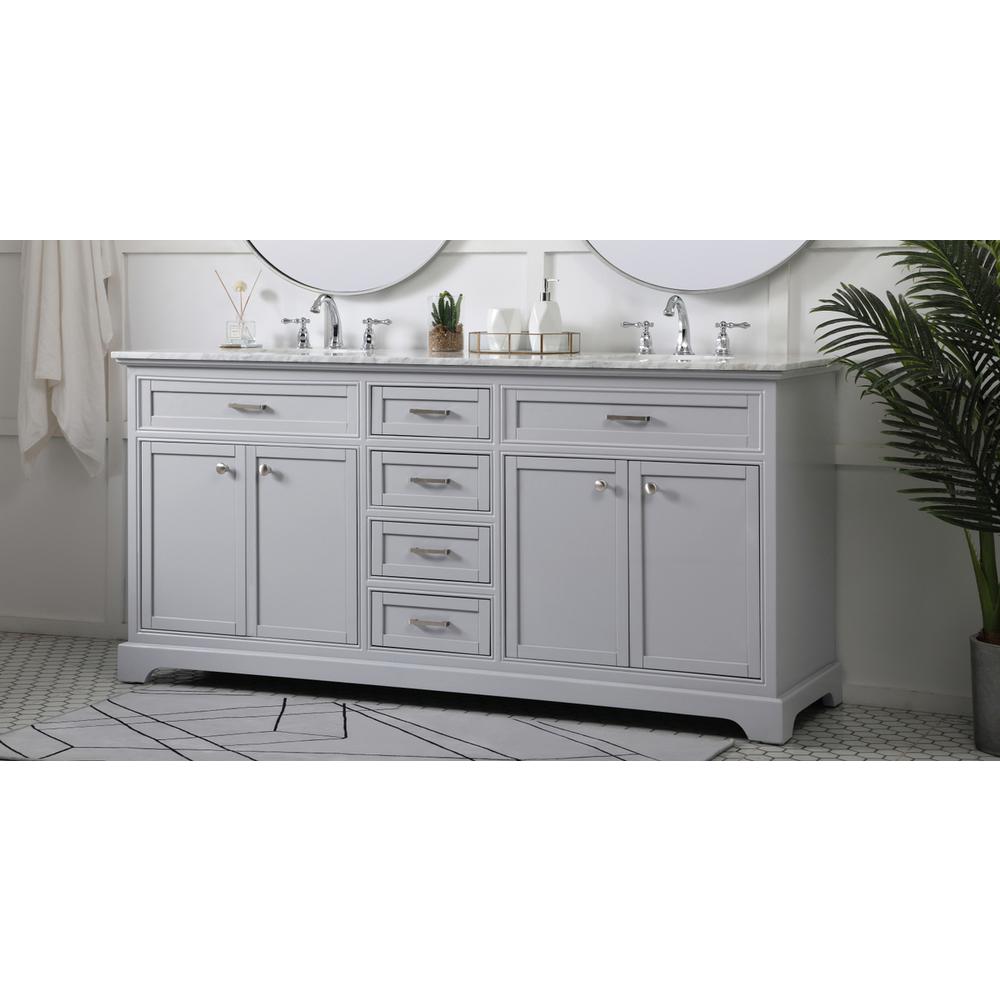 72 inch double bathroom vanity in grey. Picture 2