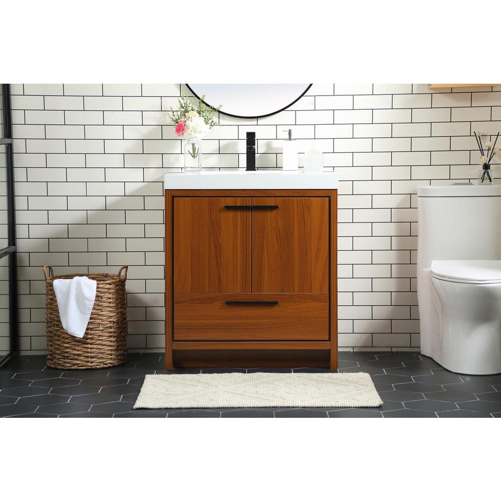 30 inch Single bathroom vanity in Teak. Picture 14