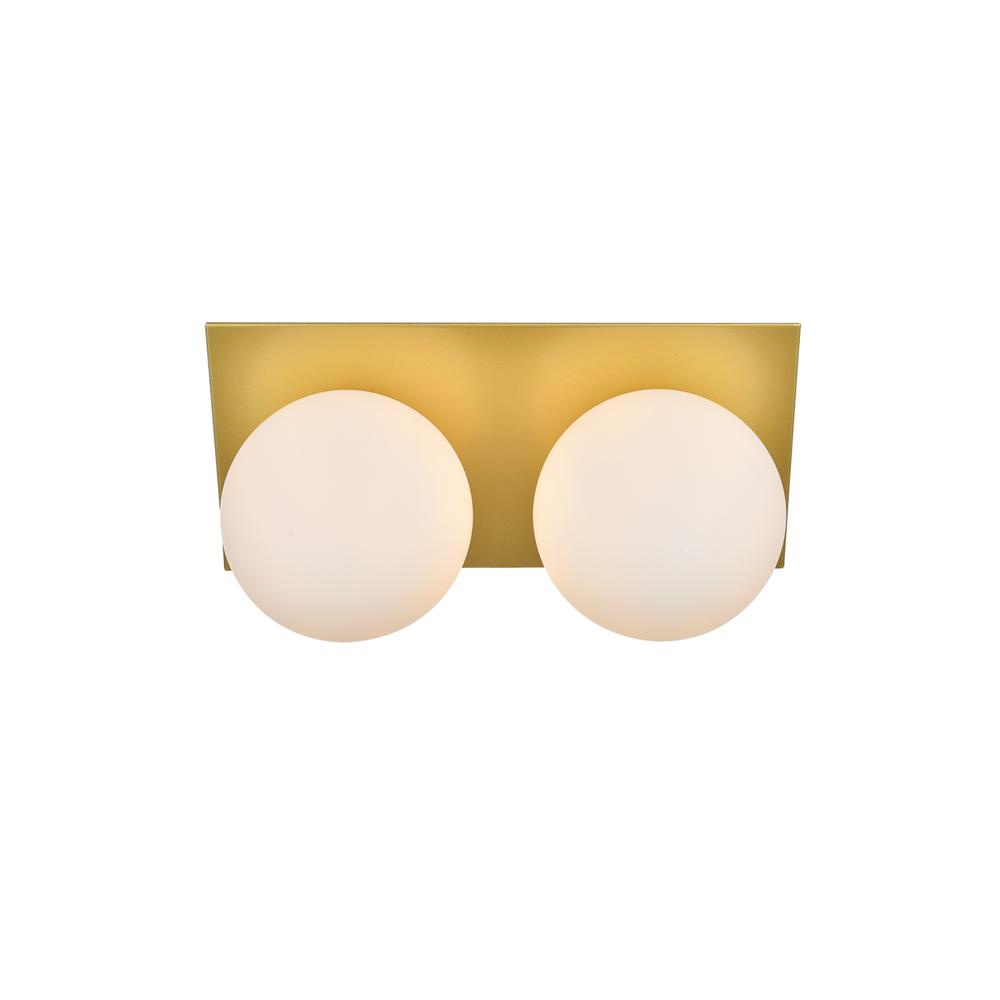 Jillian 2 light Brass and frosted white Bath Sconce. Picture 1