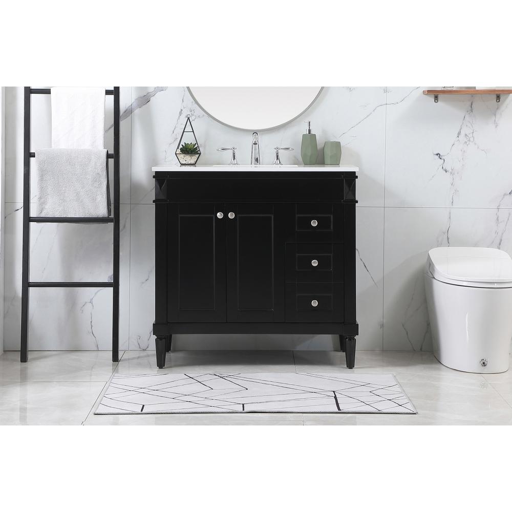 36 inch Single bathroom vanity in black. Picture 14