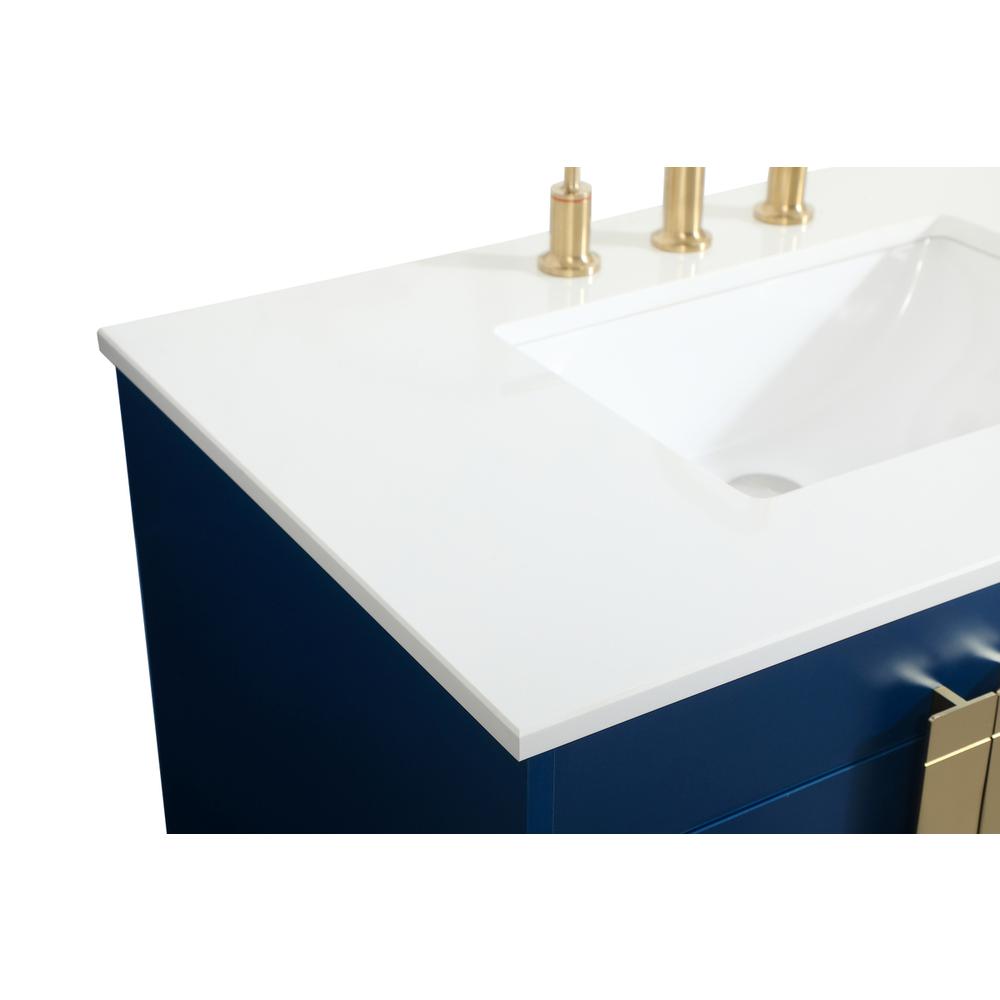 36 inch Single bathroom vanity in blue. Picture 11
