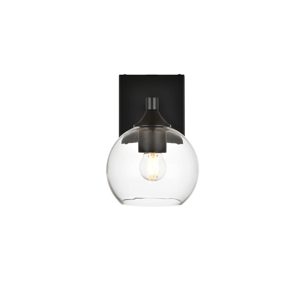 Foster 1 light Black and Clear Bath Sconce. Picture 1