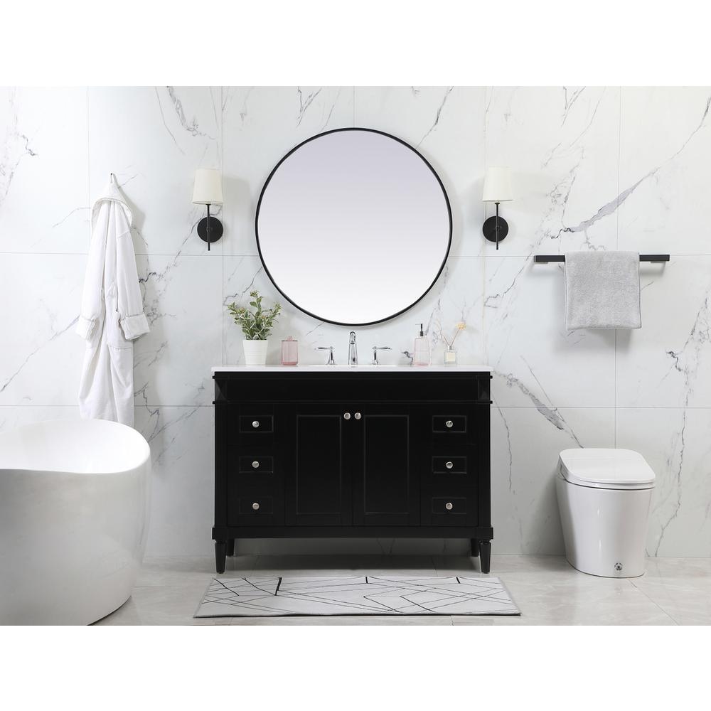 48 inch Single bathroom vanity in black. Picture 4