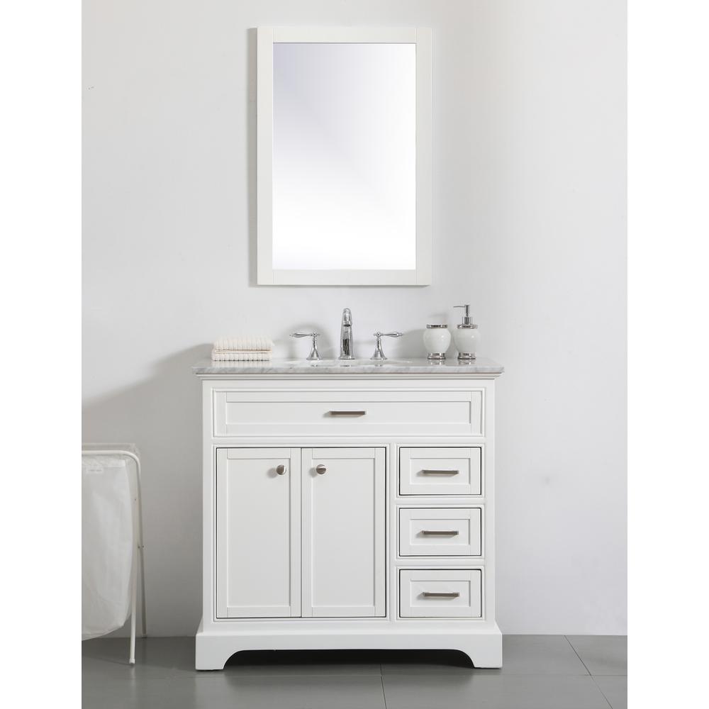 36 In. Single Bathroom Vanity Set In White. Picture 13