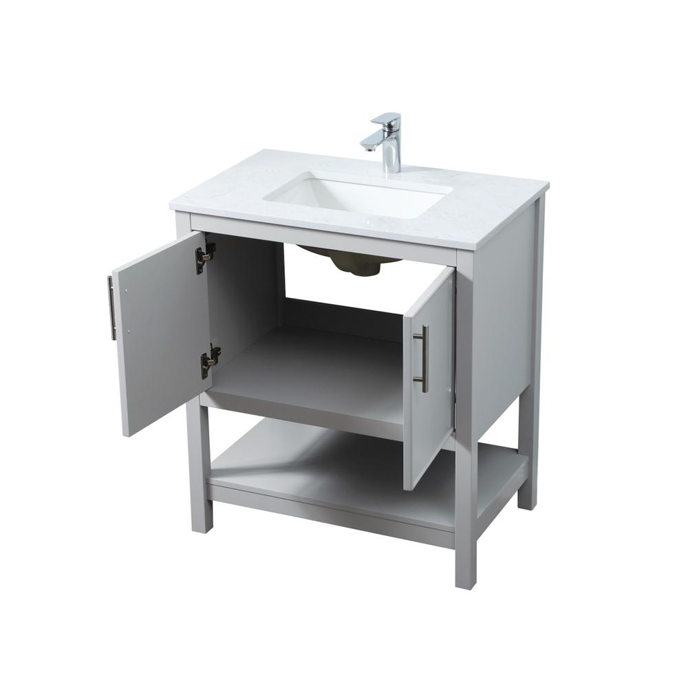 30 Inch SIngle Bathroom Vanity In Grey. Picture 9