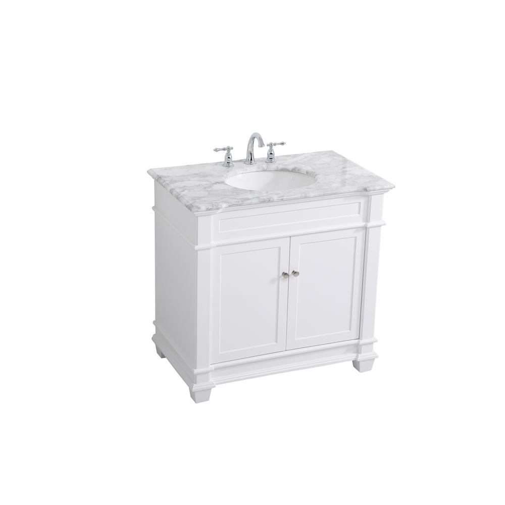 36 inch Single Bathroom Vanity set in White. Picture 8