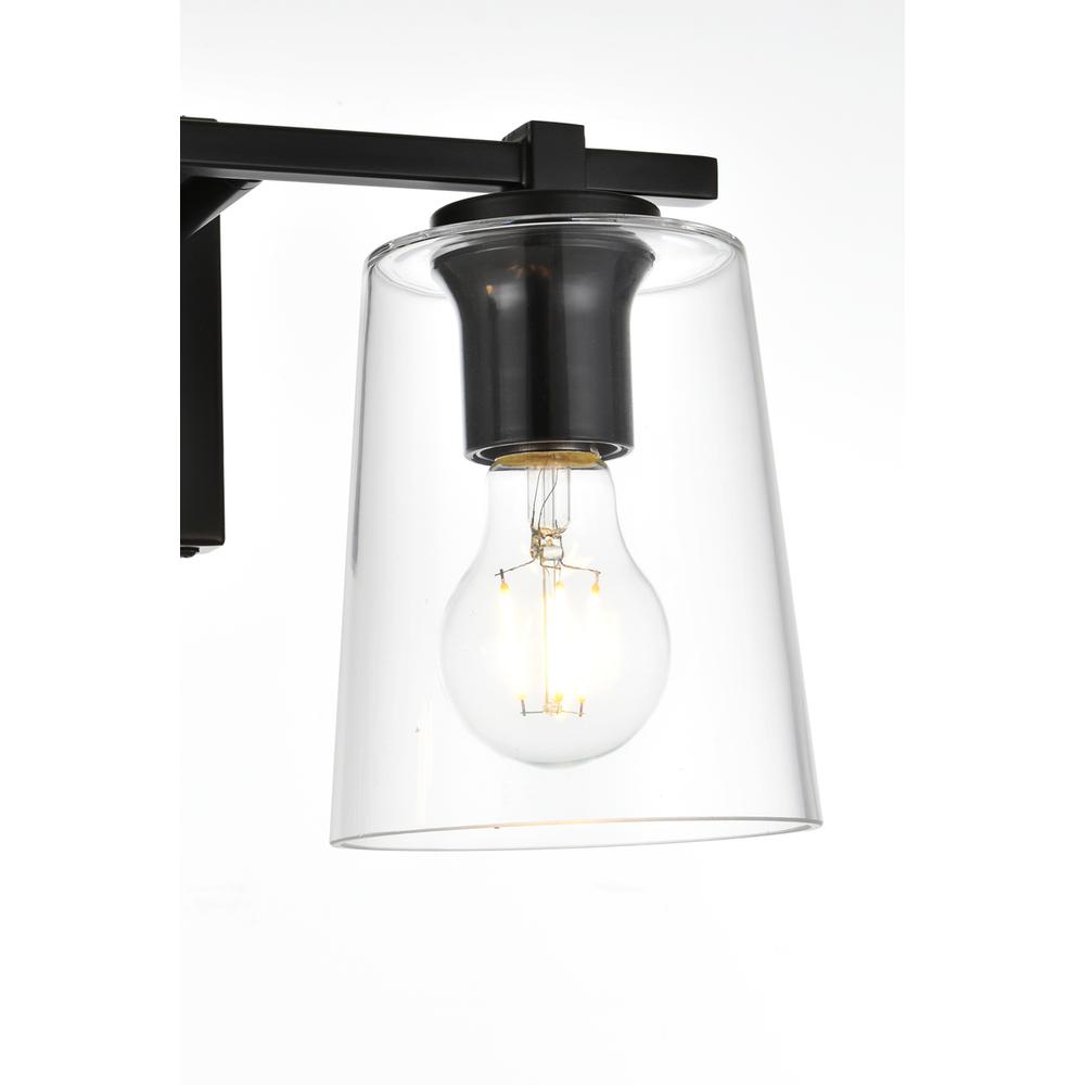Kacey 2 light Black and Clear Bath Sconce. Picture 4