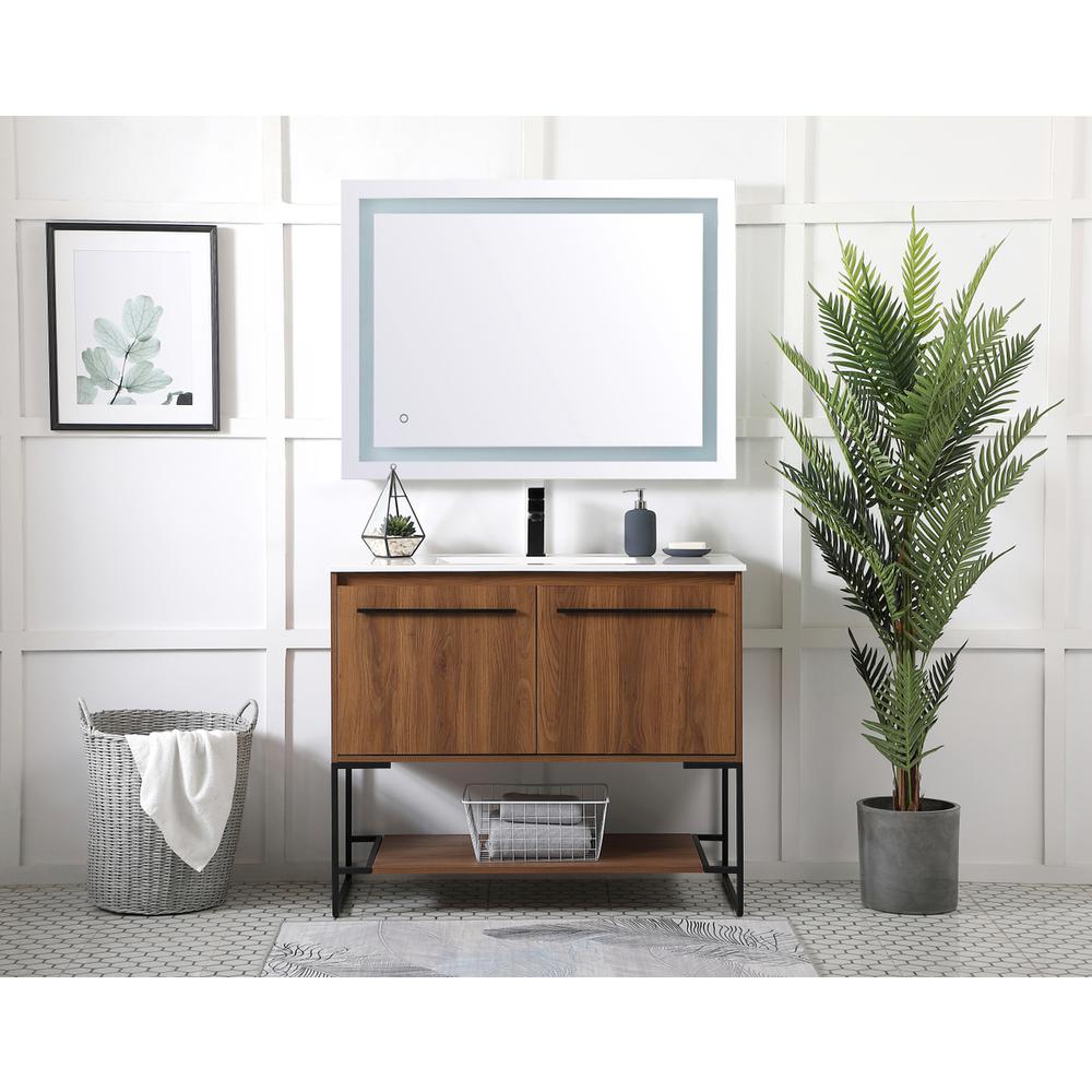40 inch  Single Bathroom Vanity in Walnut Brown. Picture 6