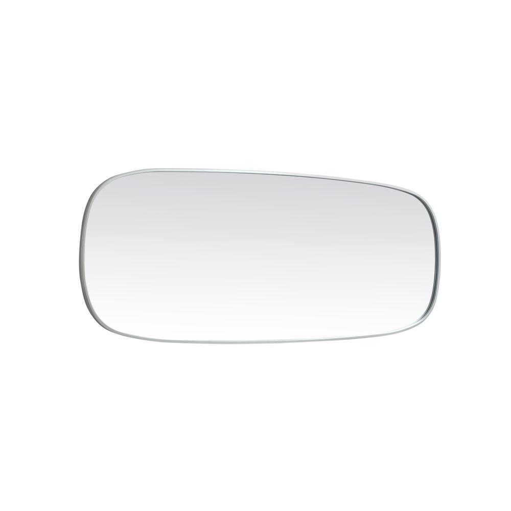 Metal Frame Oval Mirror 24x60 Inch in Silver. Picture 9